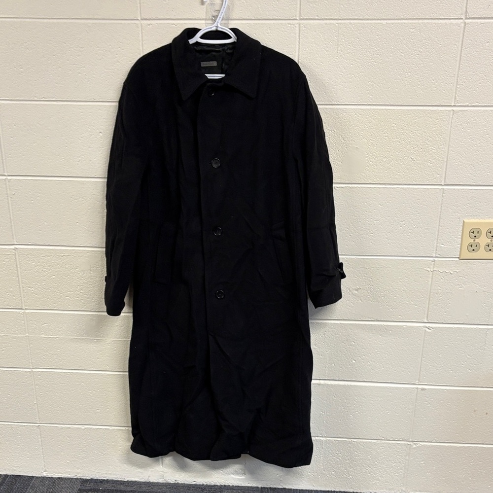 George Greene vintage made in Italy Men's Black Overcoat-wool